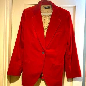 Gorgeous Theory red velvet blazer.  Worn once.  No stains no markings.  Size 10